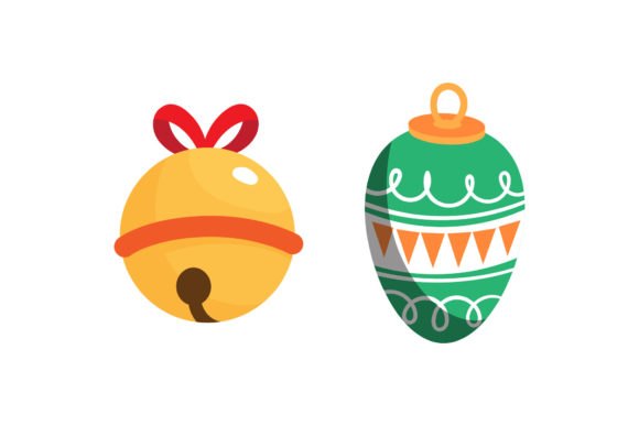 Bell and Ornaments Christmas Set: A Versatile Graphics and Illustrations Asset