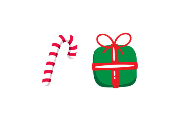 Candy Stick and Gift Christmas Set: Festive Graphics for Your Blog