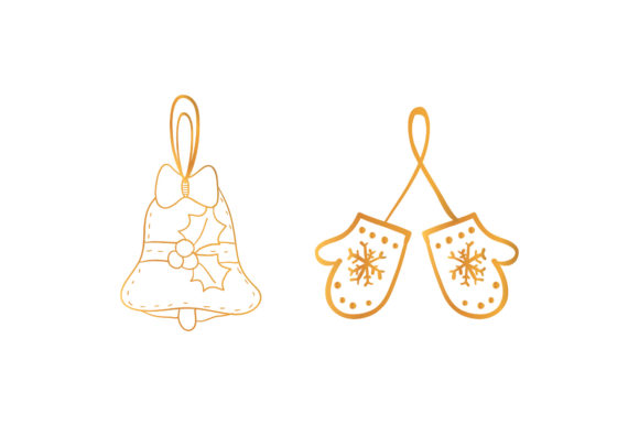 Christmas Bell and Gloves Set: Perfect for Festive Graphics