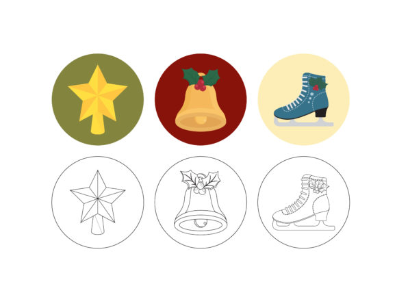Christmas Bell Fill Outline Bundle: A Versatile Graphics and Illustrations Asset