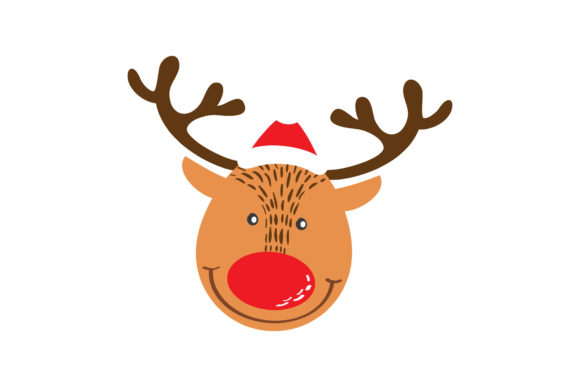 Christmas Cute Reindeer Head Vector: A Charming Illustration for Graphics