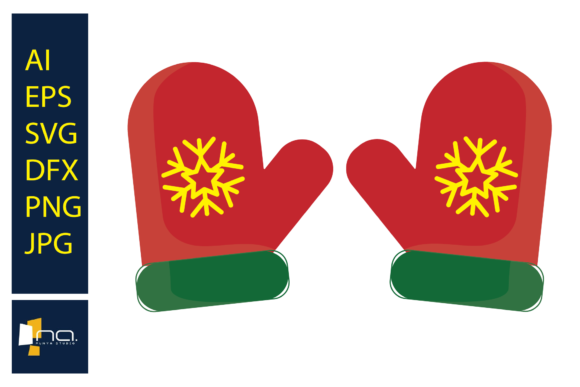 Christmas Double Gloves Decotarion: A Festive Graphics and Illustrations Asset