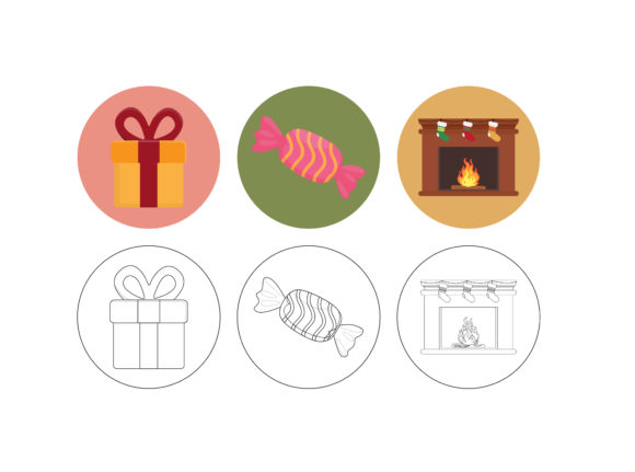 Christmas Gift Fill Outline Bundle: Perfect for Graphics & Illustrations