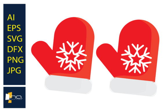 Christmas Gloves Red Illustration: A Festive Embroidery Design