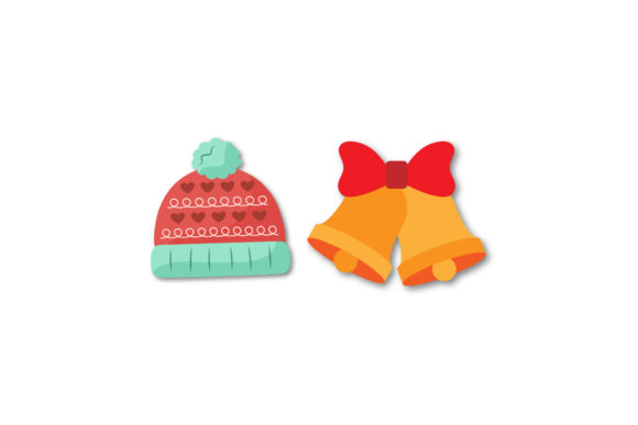Christmas Hat and Bell Set: A Versatile Graphics and Illustrations Asset