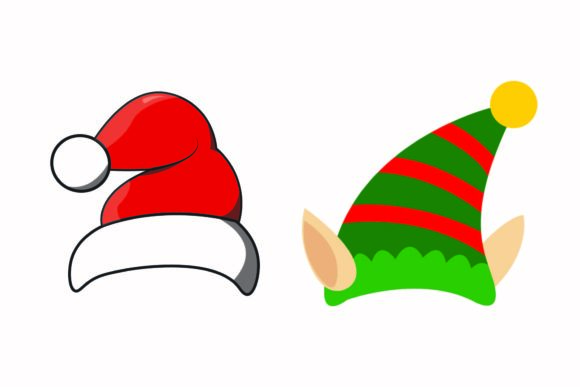 Christmas Hat Santa Headdress Vectors: Festive Graphics for Local Brands