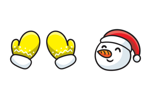 Christmas Santa and Gloves: Festive Graphics for Illustrations