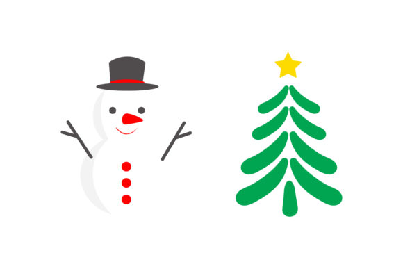Christmas Snowman Tree Set Vector: A Versatile Graphics Choice