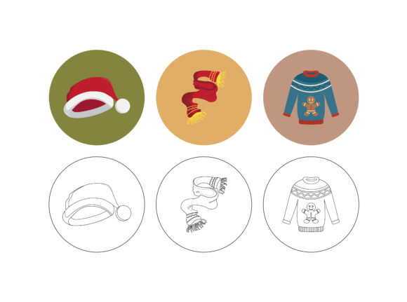 Christmas Sweater Fill Outline Bundle: A Versatile Graphics Set