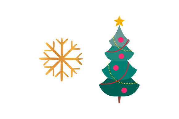 Christmas Tree and Snow Vector Set for Graphics & Illustrations