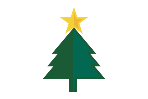 Christmas Tree Flat Illustration for Branding Graphics