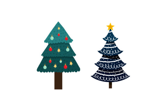 Christmas Tree Two Set: Perfect for Festive Branding and Graphics