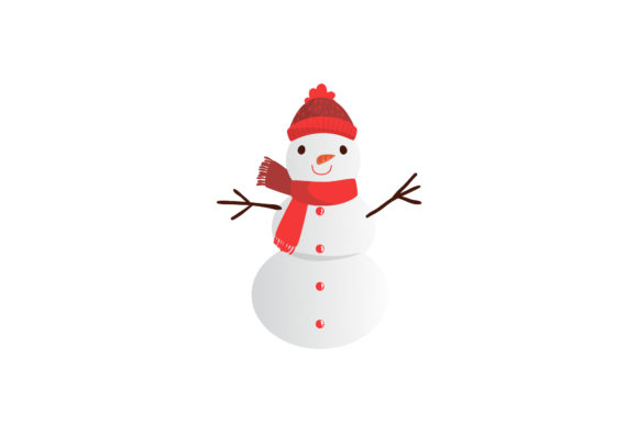 Christmas Vector Snowman Illustration for Graphics and Illustrations