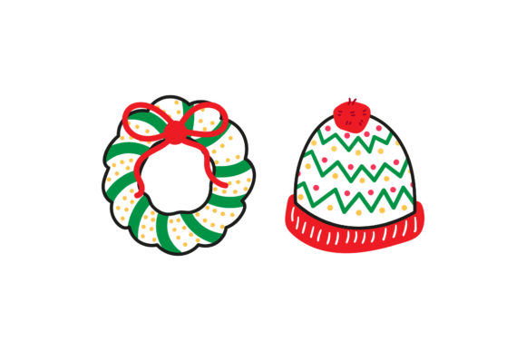 Decorations and Hat Christmas Asset for Creative Graphics