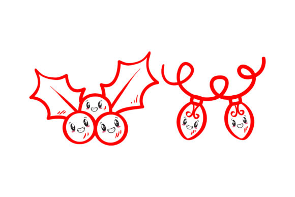 Light and Mistletoe Christmas Graphics for Illustrations