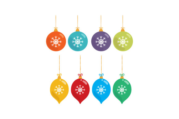 Tree Ornaments Set Christmas: Festive Graphics for Local Brands